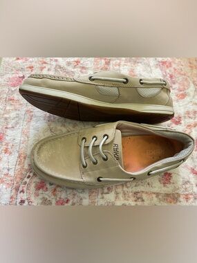 Ryka Women’s Tan Boat Shoes with White Laces